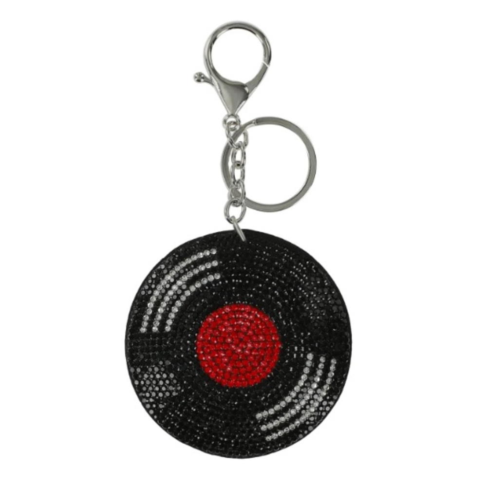Music Record Novelty Bling Keychain Bagcharm